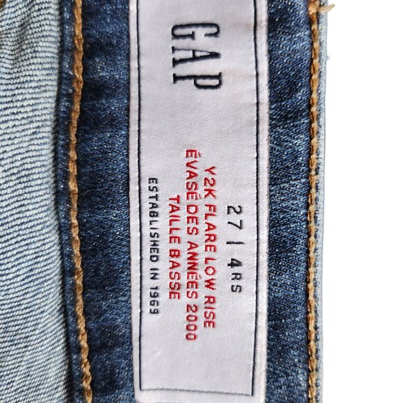 GAP Jeans - Y2K Low-Rise Flare Jeans - Size 27 (4RS) - Raw Hem - Picture 8 of 8